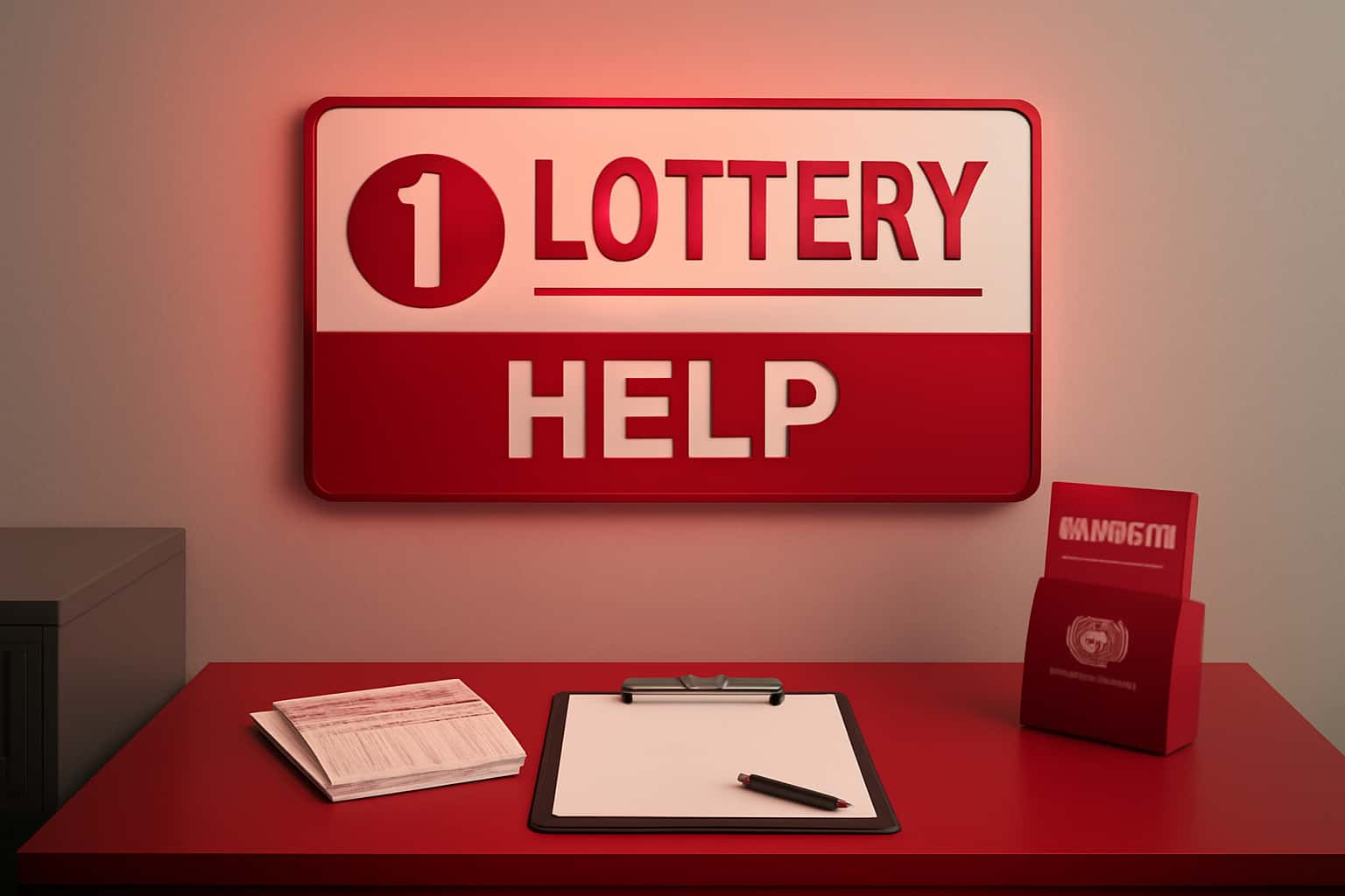 Informational scene depicting 1 Lottery Help with focus on security.