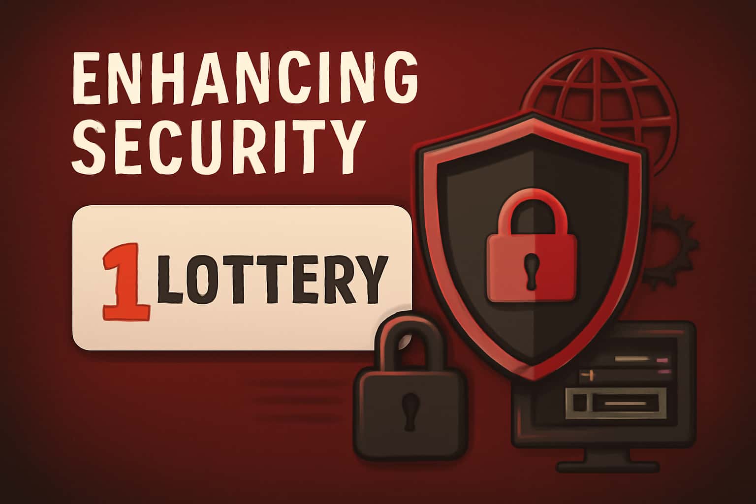A high-tech visual representation of enhancing account security for 1 Lottery.
