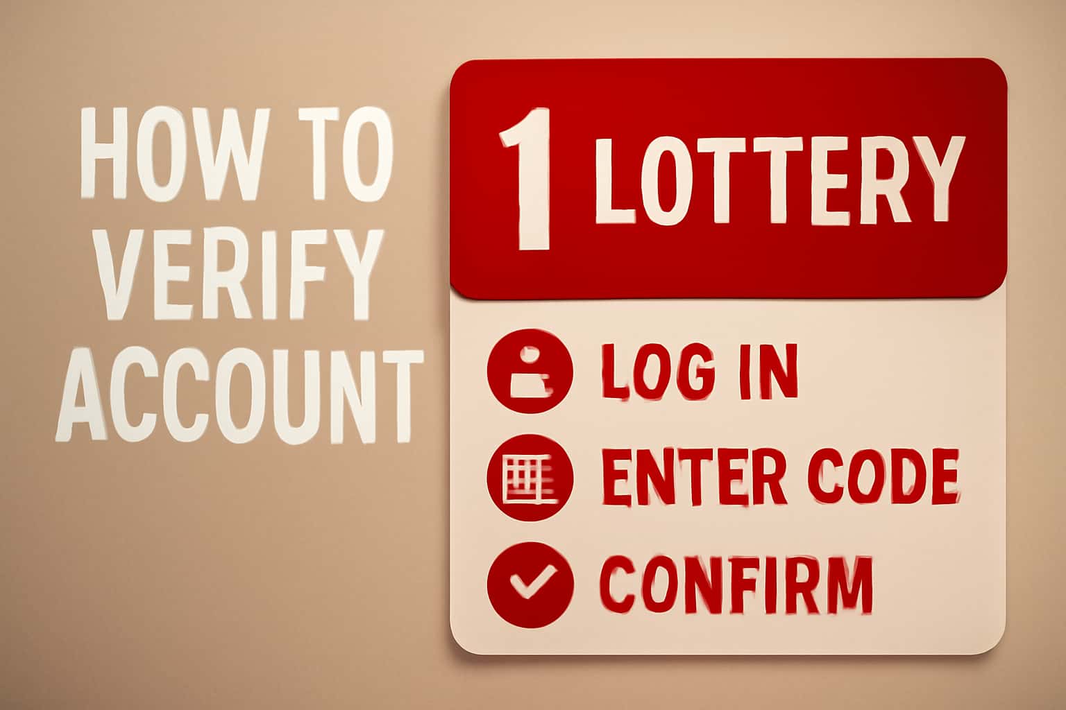 Informational image about verifying a 1 Lottery account.