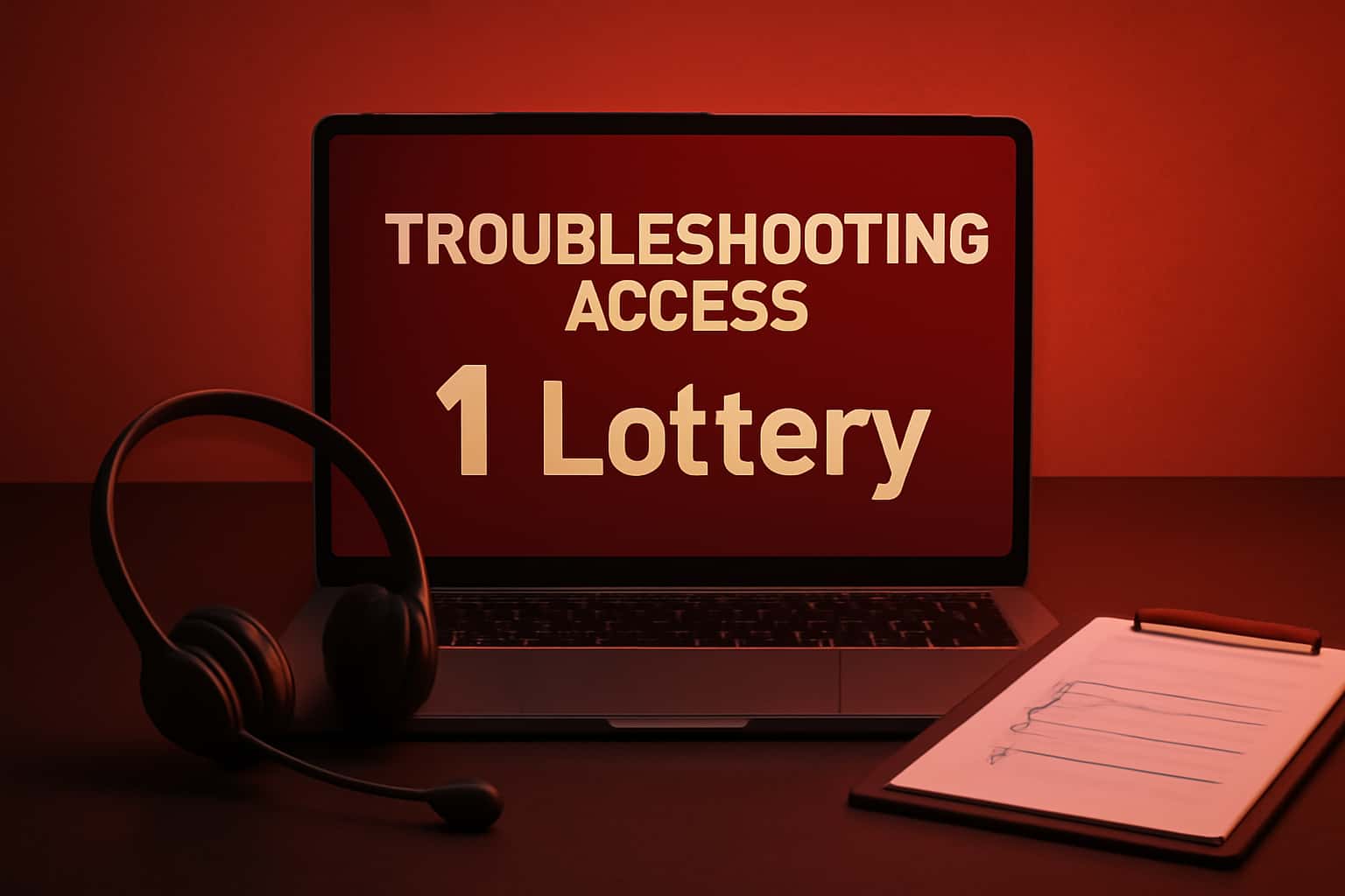 Visual representation of troubleshooting access issues for 1 Lottery.