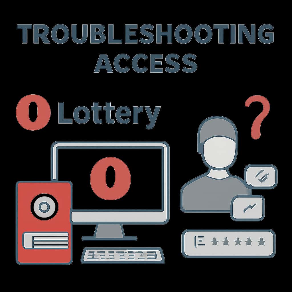 Diagram illustrating troubleshooting steps for 1 Lottery access.