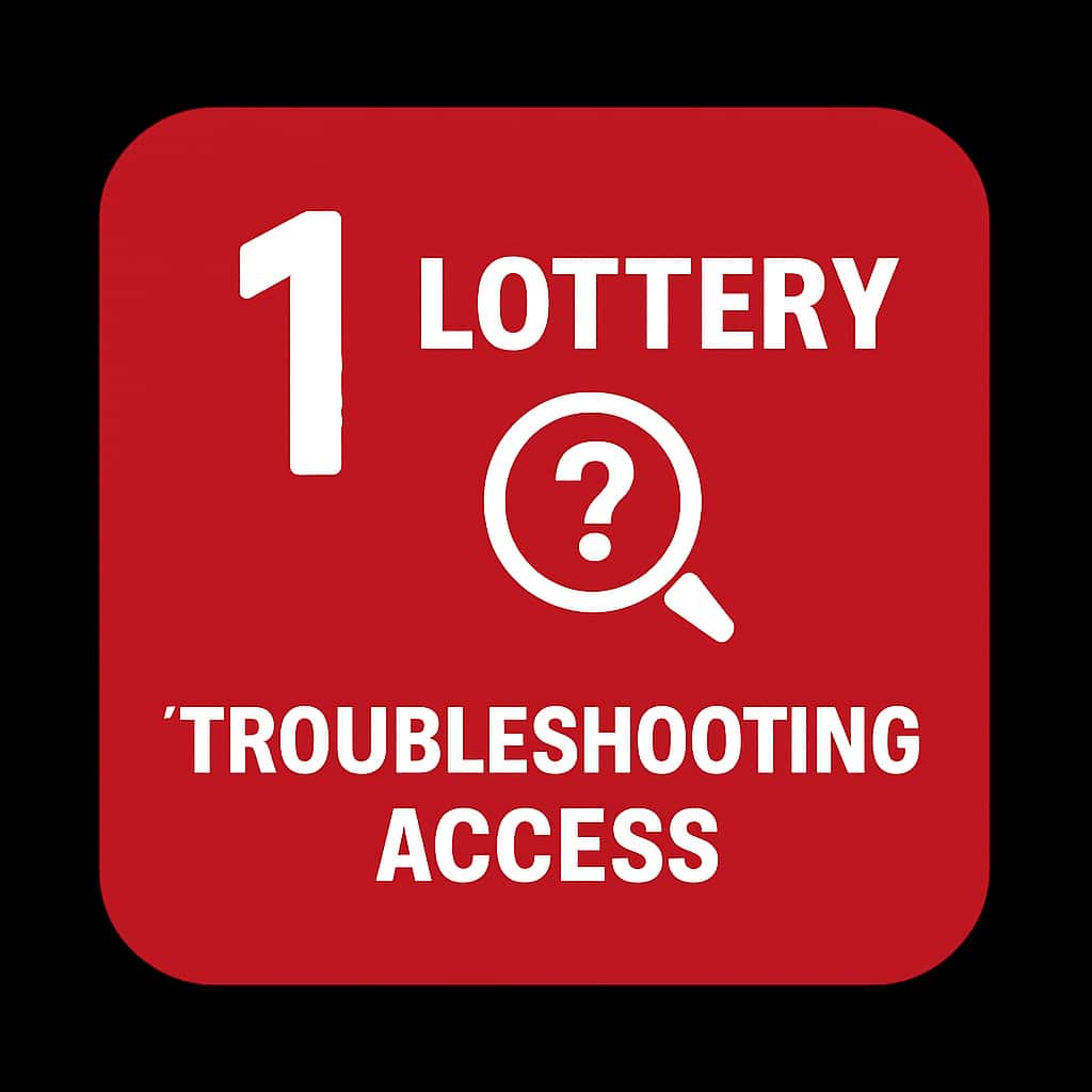 Icon representing troubleshooting for 1 Lottery access issues.